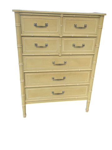 Henry Link Bali Hai Hollywood Regency Faux Bamboo Chest 5 drawers