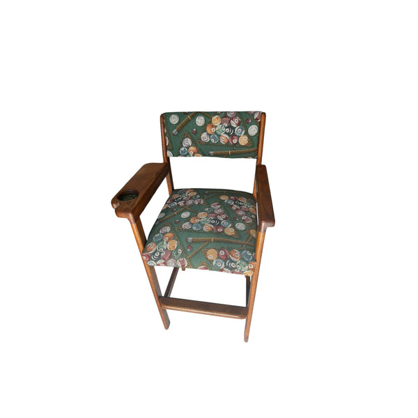 Set of 2 Billiard Spectator Stools with Pool Ball Upholstery