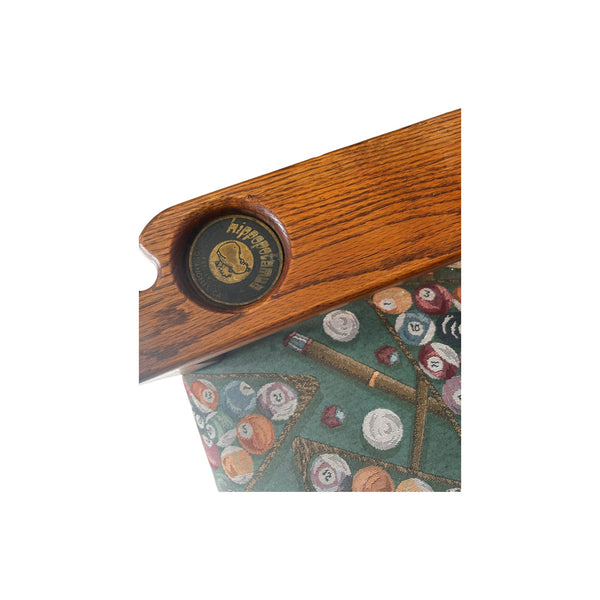 Set of 2 Billiard Spectator Stools with Pool Ball Upholstery