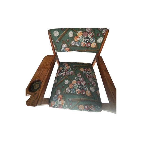 Set of 2 Billiard Spectator Stools with Pool Ball Upholstery