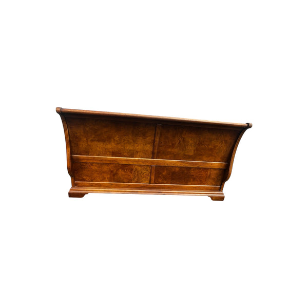 Vintage Thomasville Elysee Sleigh Bed King Size French Carved Burlwood Bed