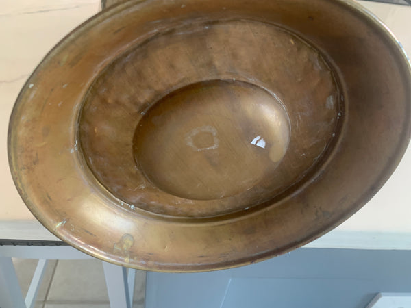 Vintage Brass Umbrella Stand with Lions heads details - 21"