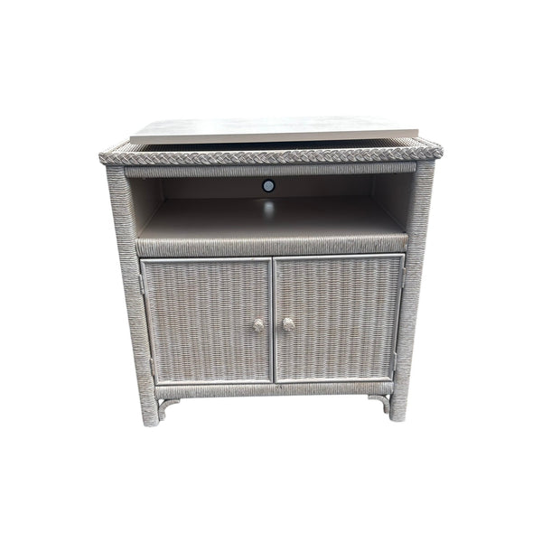 Henry Link Wicker Tv Media cart cabinet