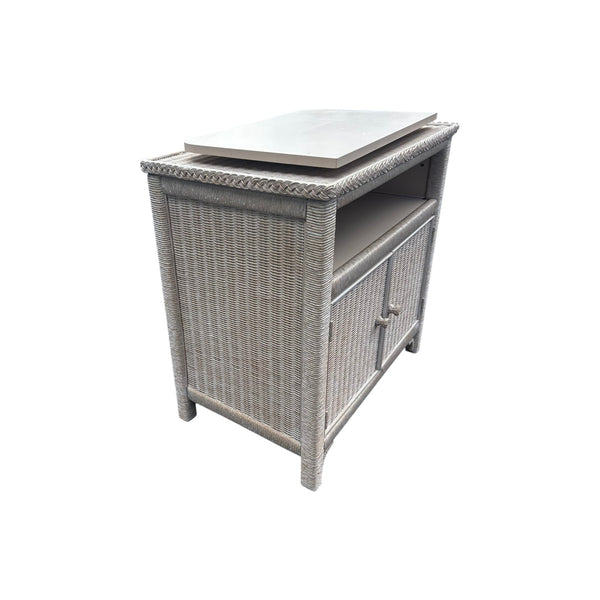 Henry Link Wicker Tv Media cart cabinet