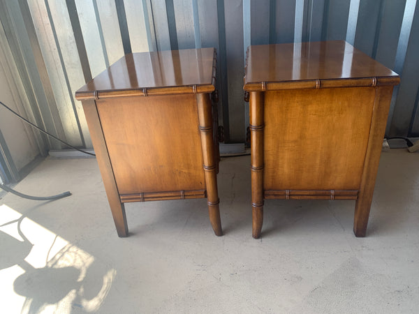 Dixie Aloha Faux Bamboo Nightstands Brown Original Condition A pair