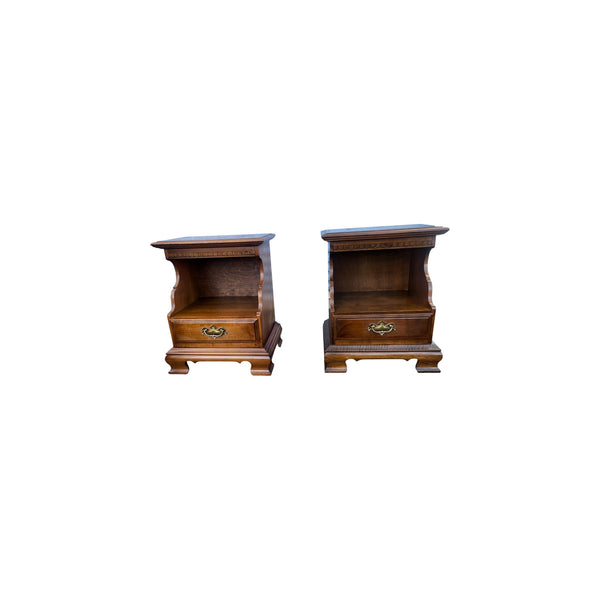 Ethan Allen Classic Manor Maple Nightstands a pair