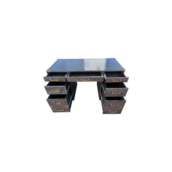 Restoration Hardware Cayden Campaign Desk Waxed black oak