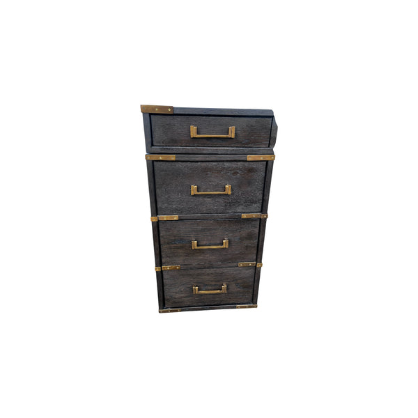 Restoration Hardware Cayden Campaign Desk Waxed black oak