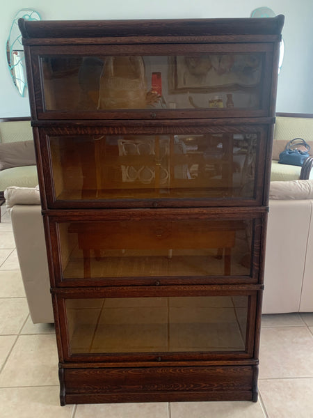 Vintage Macey Furniture 4 Stack Lawyer's Bookcase With Graduated Shelves