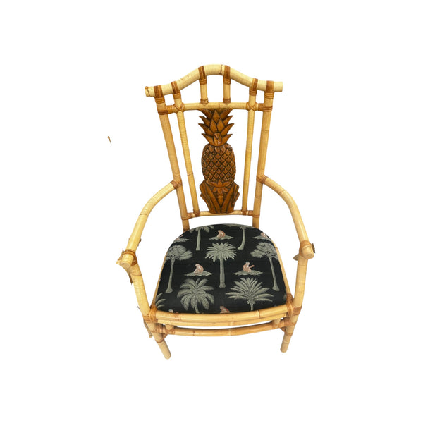 Vintage Tropical Regency Rattan Pineapple Dining Set in the style of Palecek