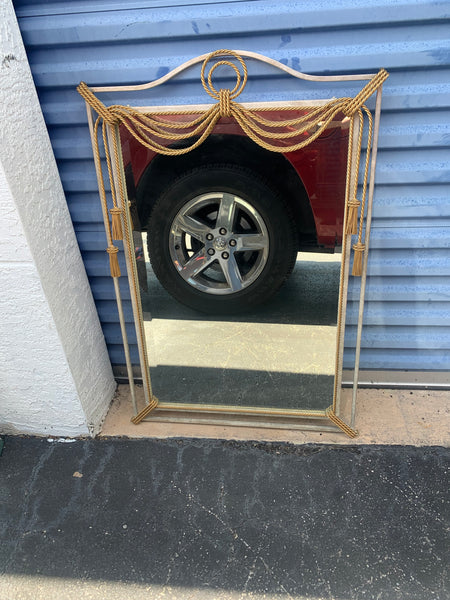 Vintage Regency Gilt Twisted Rope and Tassel Mirror