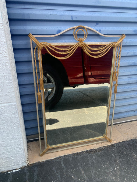 Vintage Regency Gilt Twisted Rope and Tassel Mirror