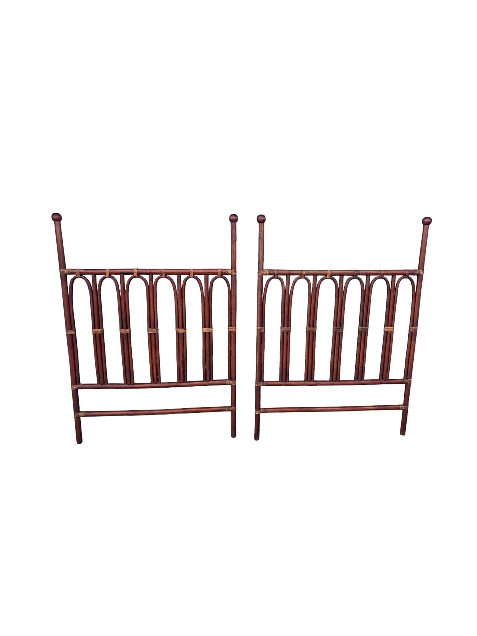 Pair of Vintage Bent Bamboo Twin Headboards