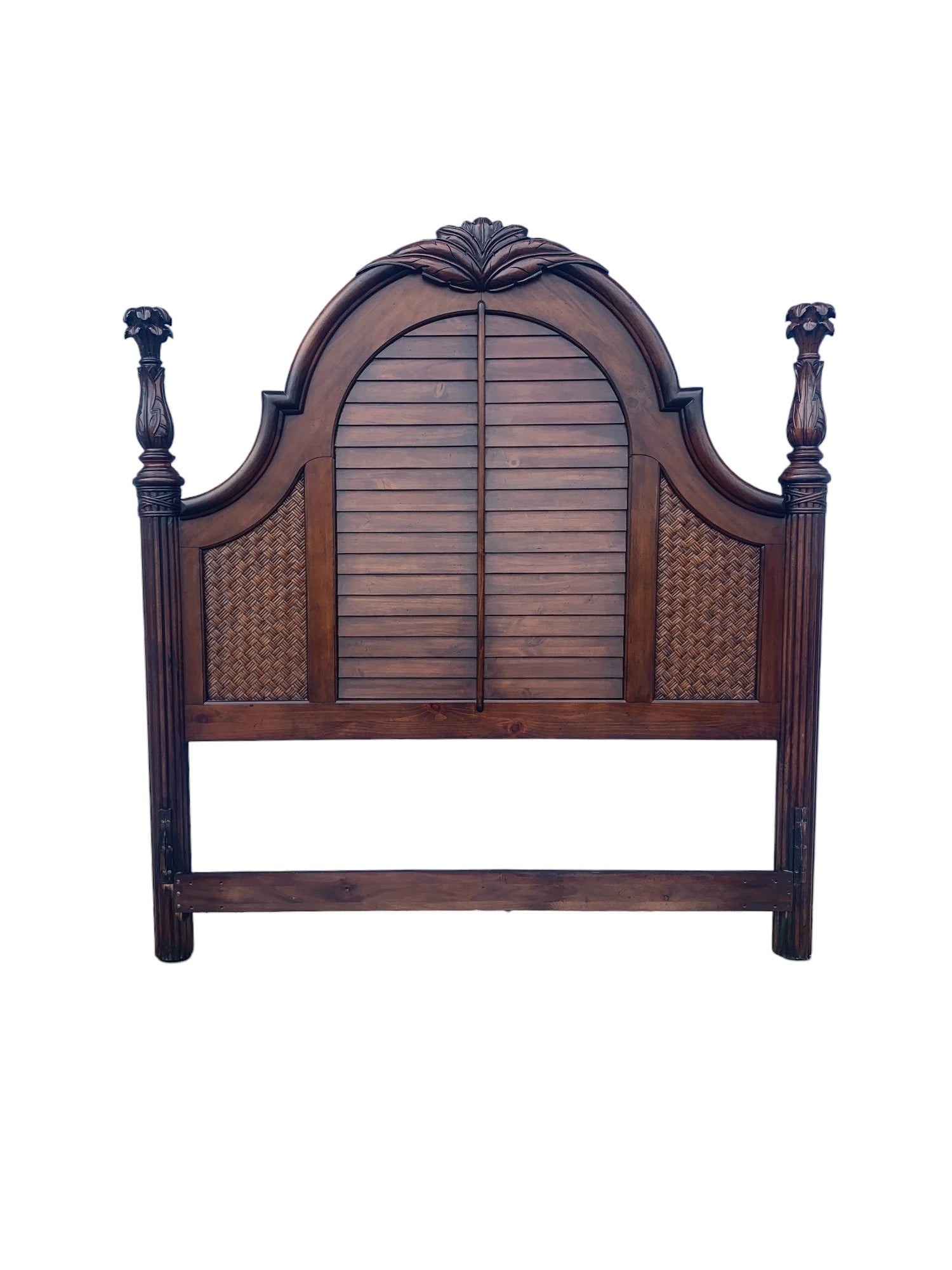 Tommy Bahama Style Queen Cottage headboard with palms finials