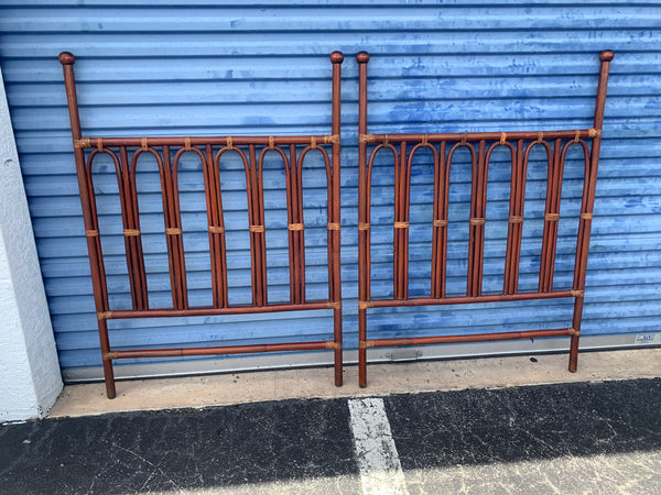 Pair of Vintage Bent Bamboo Twin Headboards