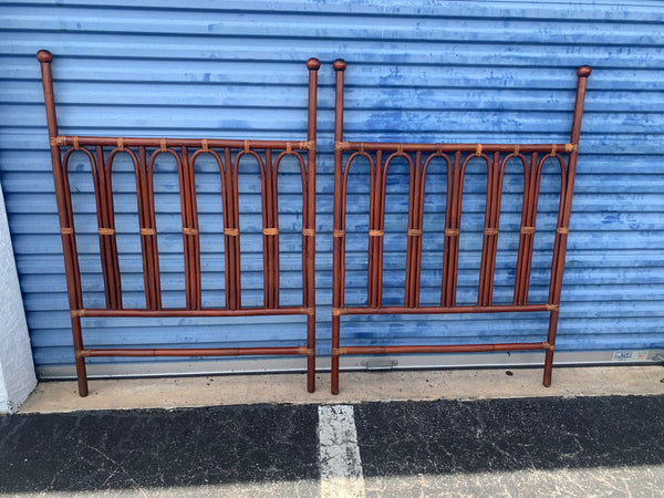 Pair of Vintage Bent Bamboo Twin Headboards