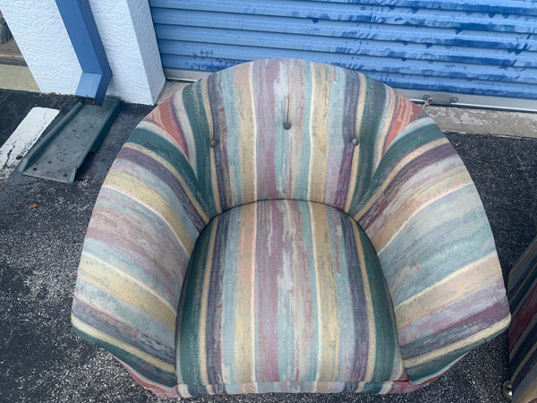 Pair of Mid Century Club barrel chairs