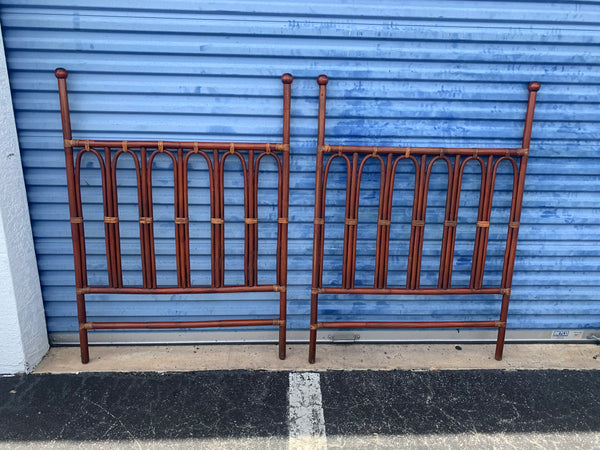 Pair of Vintage Bent Bamboo Twin Headboards