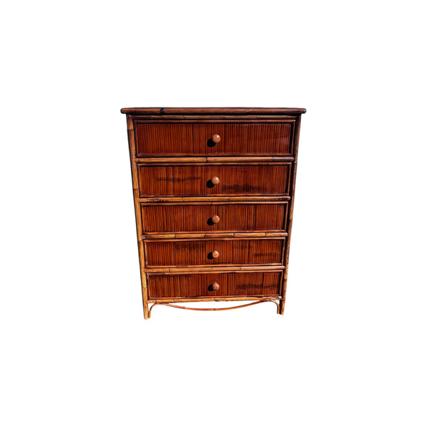 Vintage Coastal Split Reed Chest of Drawers