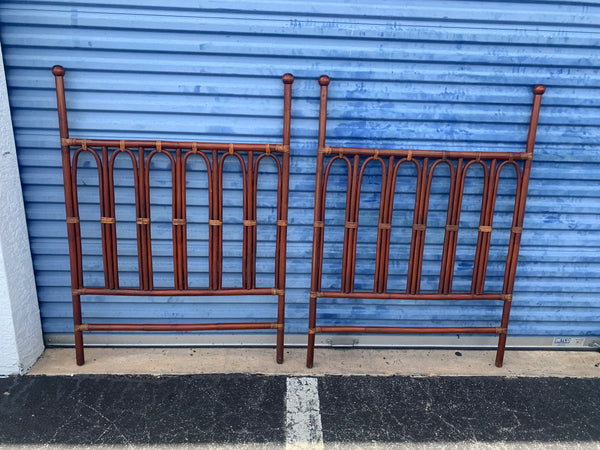 Pair of Vintage Bent Bamboo Twin Headboards