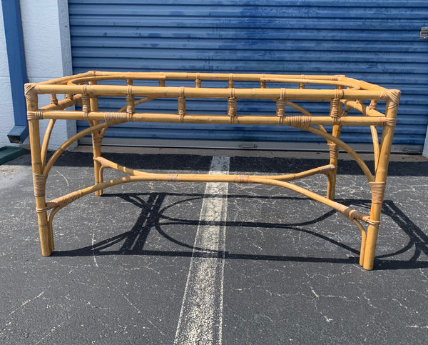 Vintage Chippendale Coastal Italian Bamboo Dining Table