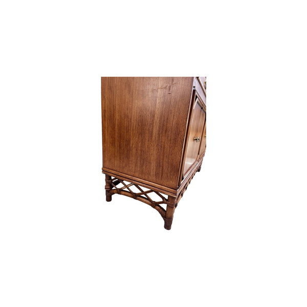 RARE Ficks Reed Dresser Buffet Server Sideboard Faux Bamboo file Cabinet
