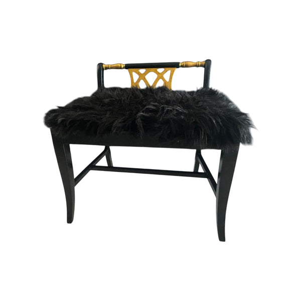 Antique Empire style wooden vanity/piano bench.
