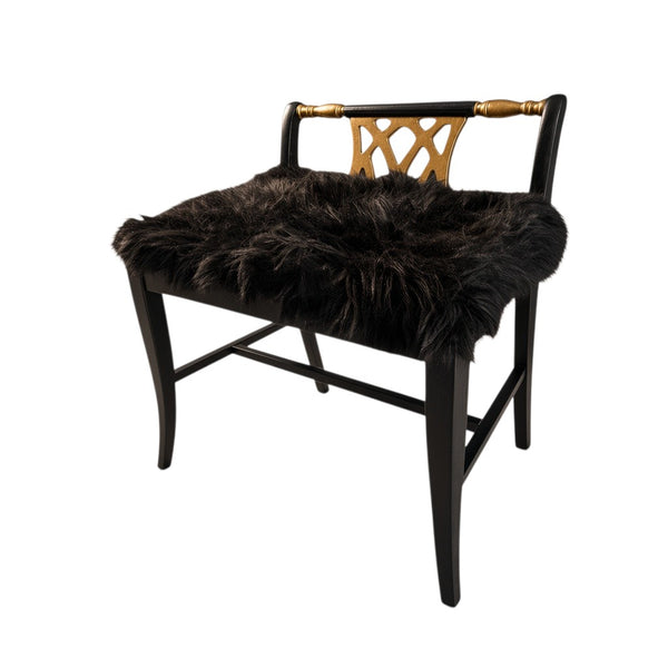 Antique Empire style wooden vanity/piano bench.