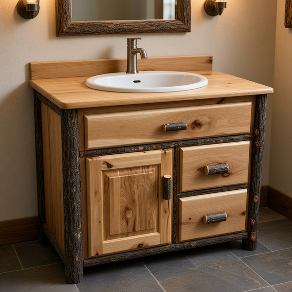 EZ Mountain Hickory Wood Amish Bathroom vanity 36"
