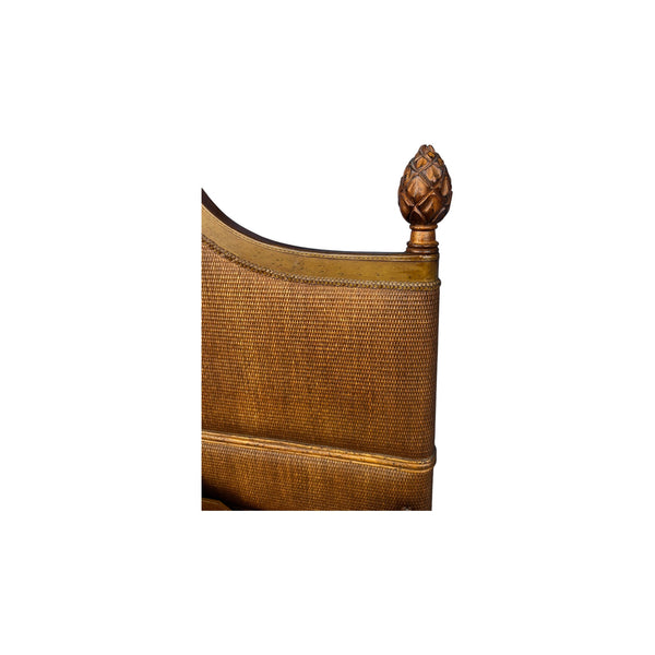 Lexington Tommy Bahama Bamboo Wicker Rattan King Size Bed with Pineapple Finials