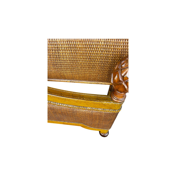 Lexington Tommy Bahama Bamboo Wicker Rattan King Size Bed with Pineapple Finials