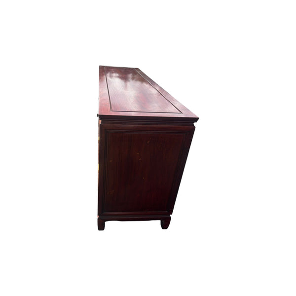 Vintage Solid Rosewood Credenza Cabinet Sideboard Oriental Dresser