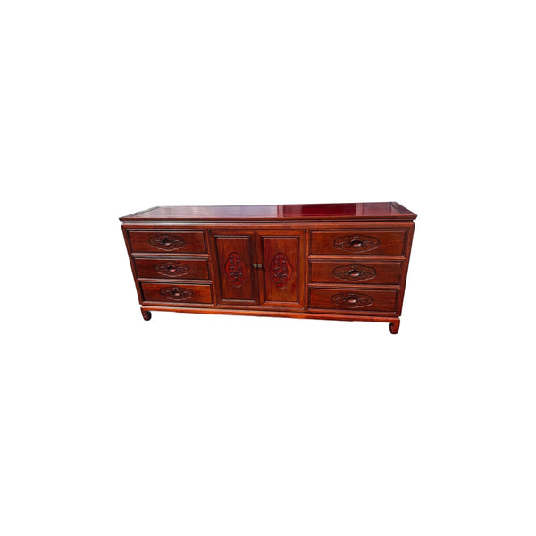 Vintage Solid Rosewood Credenza Cabinet Sideboard Oriental Dresser