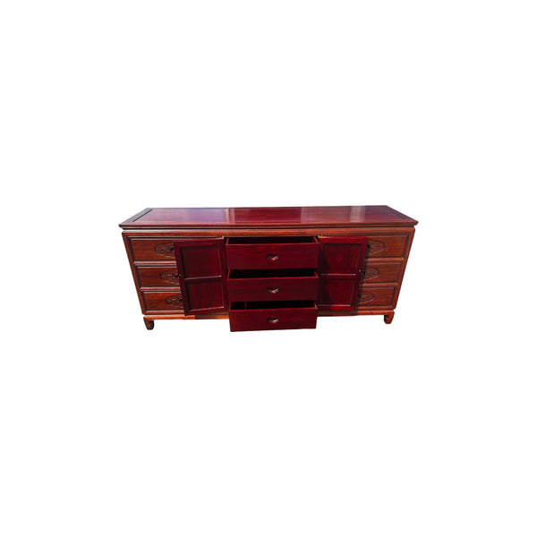 Vintage Solid Rosewood Credenza Cabinet Sideboard Oriental Dresser