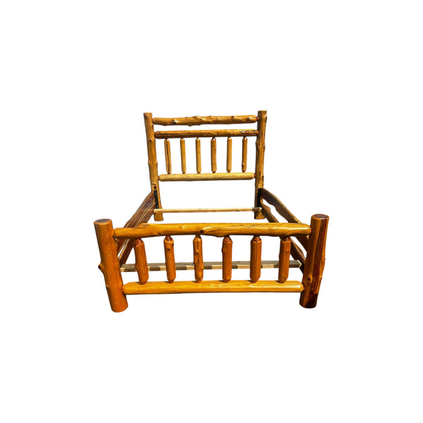 Red Cedar Double Top Rail Amish Bed Queen size