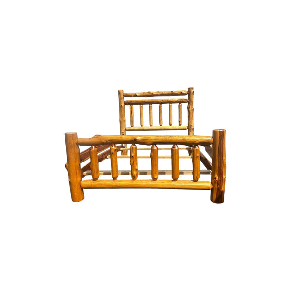 Red Cedar Double Top Rail Amish Bed Queen size
