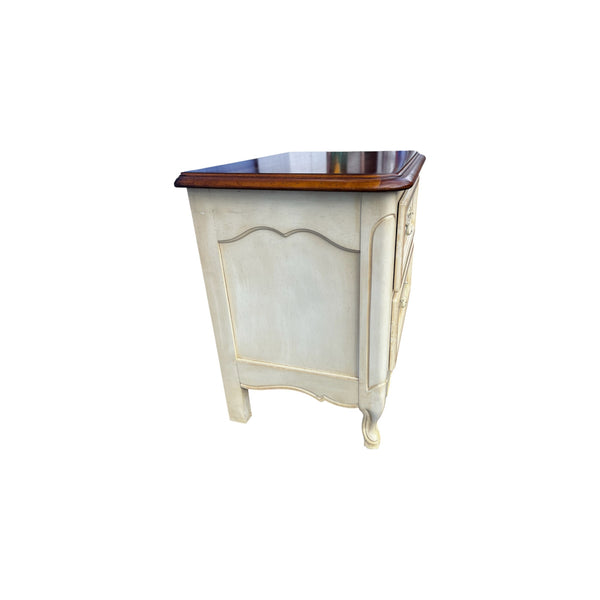 Dixie French Provincial 2-Drawer Nightstand, Distressed, Two-Tone Commode.