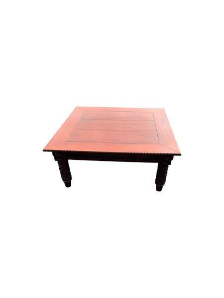 Beautiful Ralph Lauren American Mahogany Carved Wood Coffee Table Square