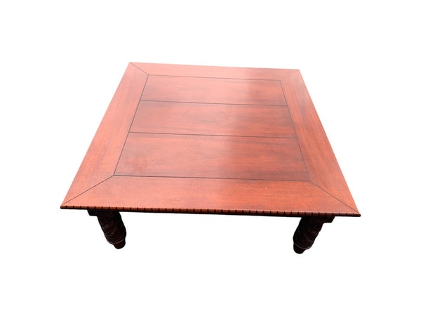 Beautiful Ralph Lauren American Mahogany Carved Wood Coffee Table Square