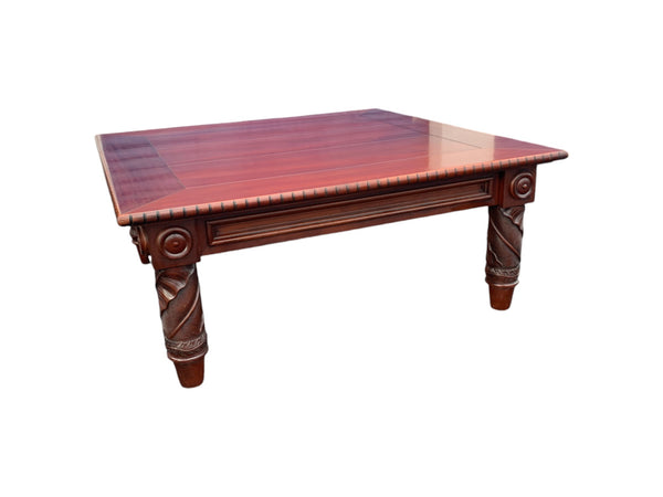 Beautiful Ralph Lauren American Mahogany Carved Wood Coffee Table Square