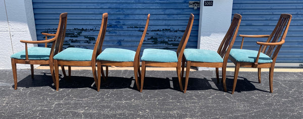 Vintage Wood Mid Century Dining Chair Set by American of Martinsville - Set of 6