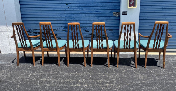 Vintage Wood Mid Century Dining Chair Set by American of Martinsville - Set of 6