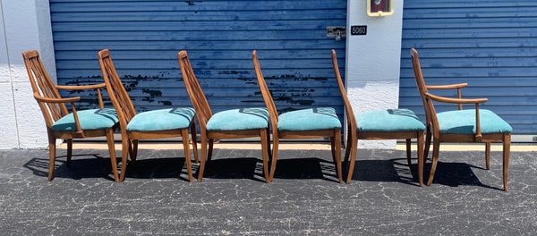 Vintage Wood Mid Century Dining Chair Set by American of Martinsville - Set of 6