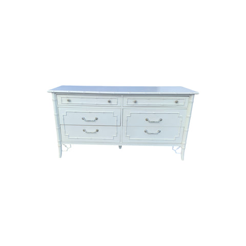 Thomasville Fretwork Allegro Faux Bamboo Dresser Palm Beach Chinese 6 drawers