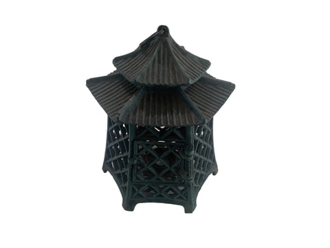 Japanese Cast Iron Double Pagoda Garden Lighting Lantern Tealight candle holder.