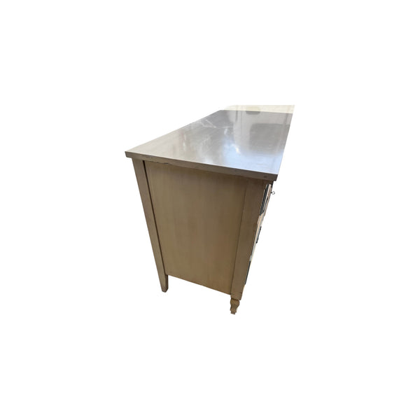 Dixie French Country 9 Drawers Farmhouse Shabby Chic Style Cream & Light Blue