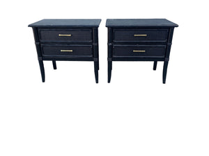 Thomasville Faux Bamboo Nightstands a pair