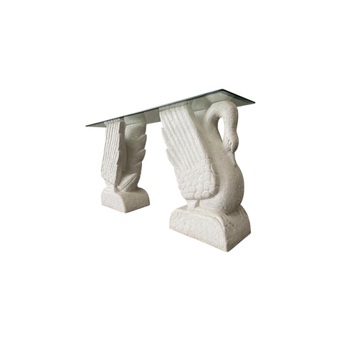 Beautiful 1980s Postmodern Swans console / entry table
