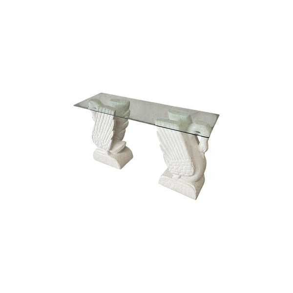 Beautiful 1980s Postmodern Swans console / entry table