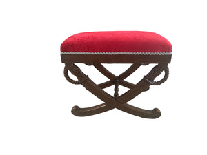 Vintage Regency Cross Sword Ottoman Bench Stool